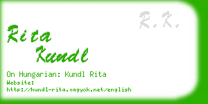 rita kundl business card